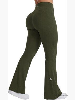 High Waist Flare Leggings with Pockets Tummy Control Bootcut Yoga Pants